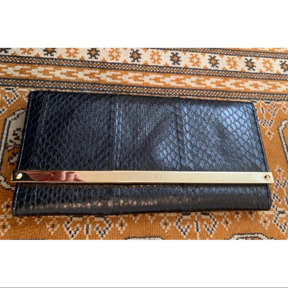 Jimmy Choo snake embossed clutch